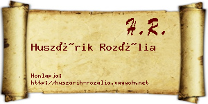 Huszárik Rozália névjegykártya